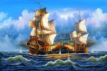 navire de guerre naval Peinture à l'huile